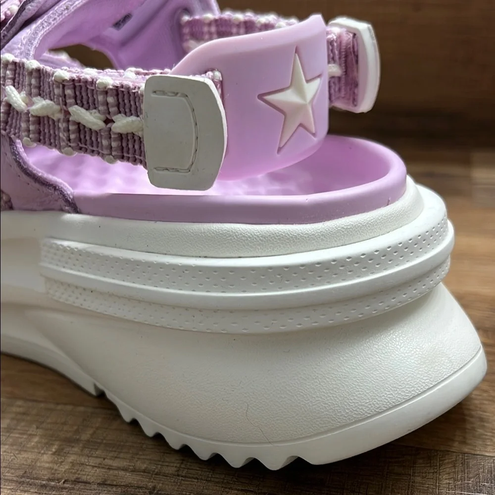Converse Purple and White Sandals with Quilted Design